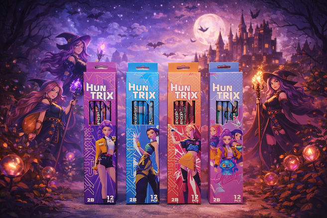 케이팝 데몬 헌터스 연필 학용품 HB 원목 12개입, 1개, 루미