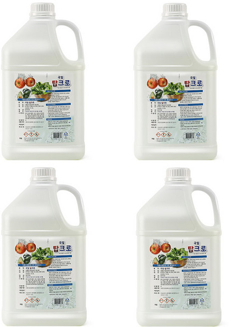 탑크로 희석용 과일 야채 염소소독액 소독제 식품살균제 세척제, 4개, 4L