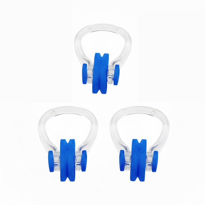 SWM 수영 코마개 3p 물놀이 수영 잠수, 블루, 3개