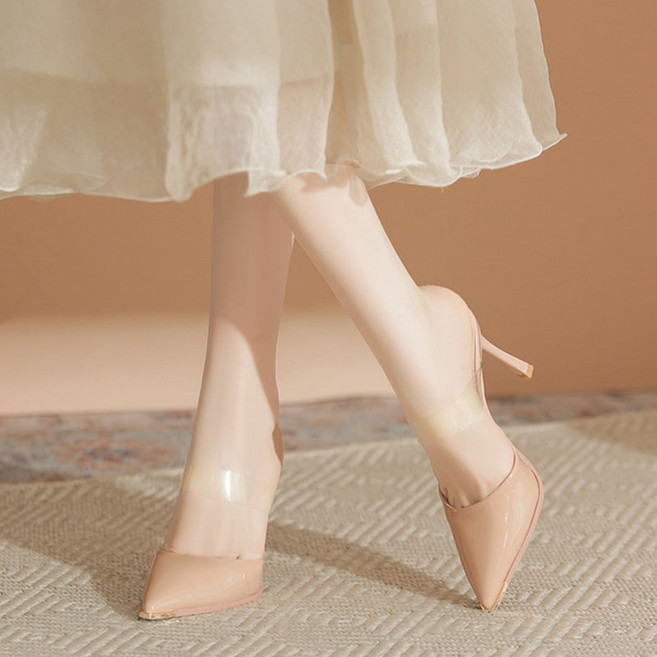 Angel 여성 스틸레토힐 슬리퍼 투명뮬 스트랩샌들 215여성작은발샌들 빅사이즈구두265