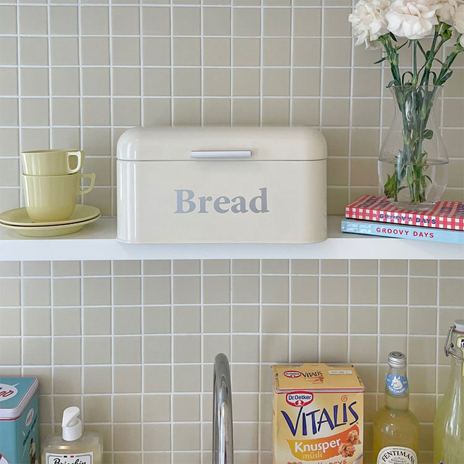 요기나게 브레드박스 빵보관함 틴케이스 영양제정리함, 아이보리, 1개, 아이보리