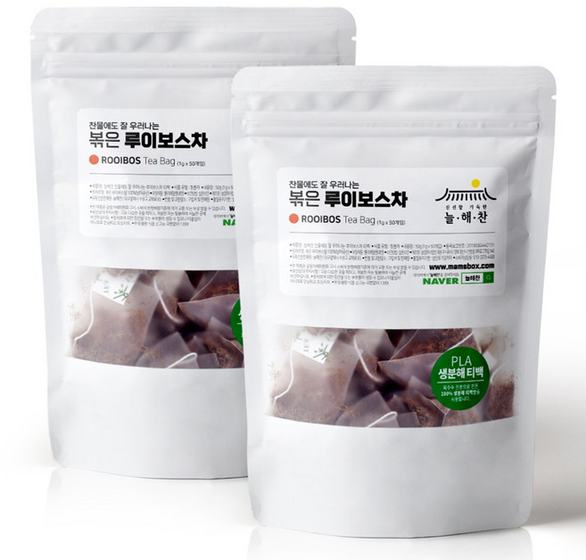 늘해찬 볶은 루이보스차 티백 [ 최상위 클래식 등급 ] 삼각티백 대용량, 100개입, 1g, 1개