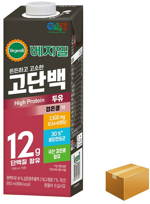 정식품 고단백두유 베지밀, 950ml, 12개