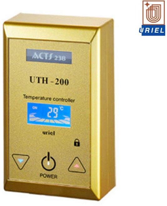 우리엘전자 필름난방용 온도조절기 UTH-200 골드 / 바닥난방 4KW 디지털 LCD 릴레이방식 국내생산, 1개, 필름난방용_UTH200(골드)(온도조절기만)