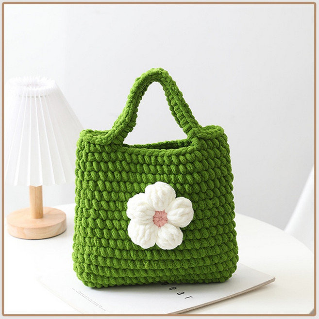 손뜨개 가방 완제품 백울 니트 가방 핸드메이드 가방 유행 핸드백 여성 가방 니트 가방