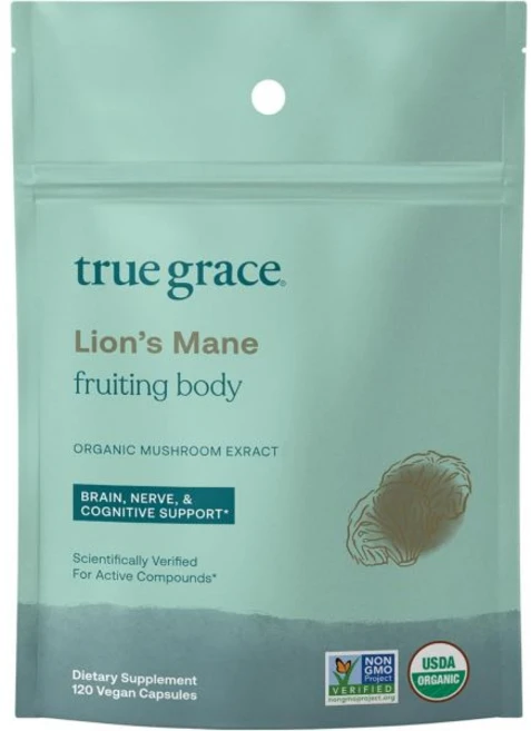 True Grace Mushroom Lion's Mane Nerve & Cognitive Support - 120 Count Capsules -, True Grace Mushroom Lion's Man, 1개 - 쿠팡