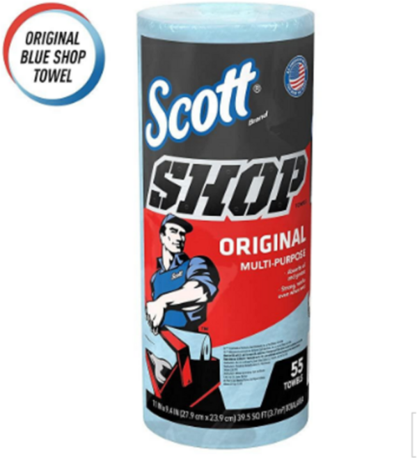 Scott shop 타월 오리지널 블루 55장 / Scott Shop Towels Original (75130) Blue Shop Towels 1 Roll, 1개