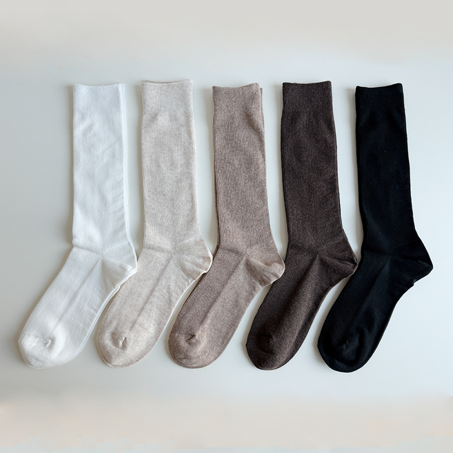 후스박스 ksox 케이싹 베이직골지 장목 롱버전 양말 5개 세트