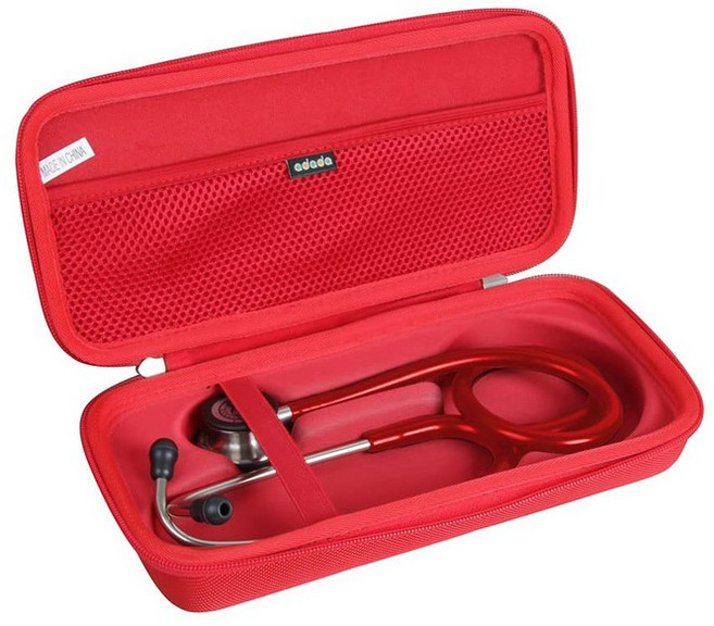 3M 리트만 클래식 III 모니터링 청진기용 하드 트래블 케이스블랙, 빨간., 1개