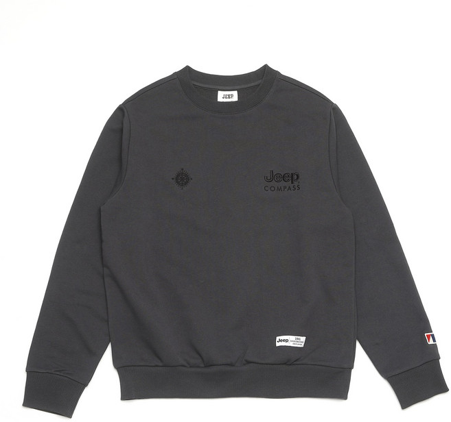 지프 남성맨투맨 나침반 자수로고 긴팔티셔츠 JQ855
