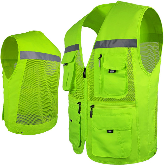 고급 왕 망사 형광 안전 조끼 NV100S 현장 여름 작업복