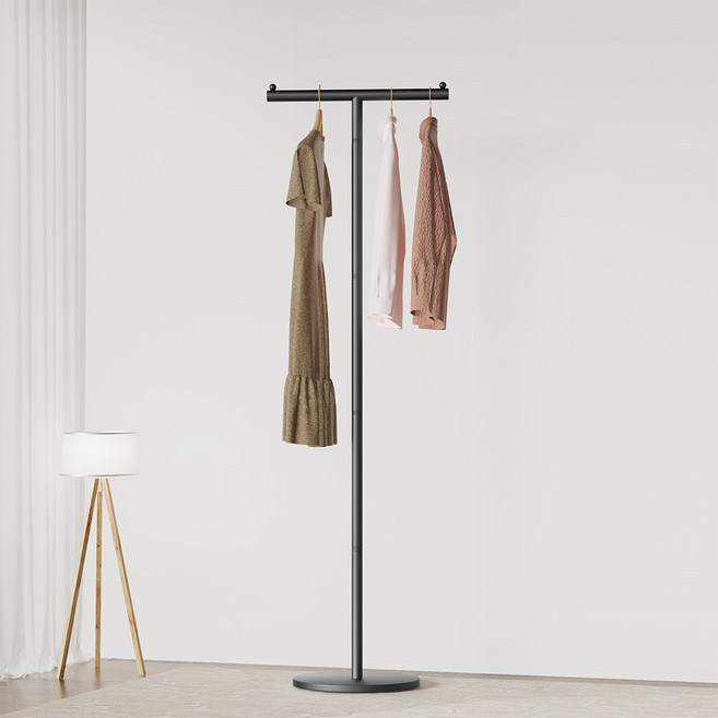 AIpina 매장용 T자형 인테리어 철제 스탠드 옷걸이 튼튼한 행거 옷가게행거, 블랙01