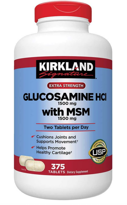 Kirkland Signature MSM이 함유된 글루코사민 375정 (3팩), 3개