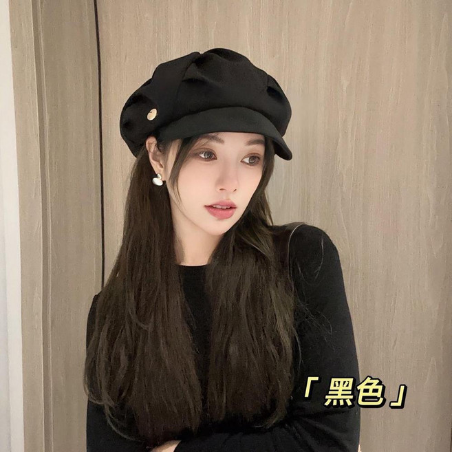 日系小八角帽 女款 褶皺工藝頭圍可調節