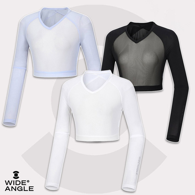 와이드앵글 여성 골프웨어 여자 이너웨어 볼레로 메쉬 배색 베이스레이어 WWM24295
