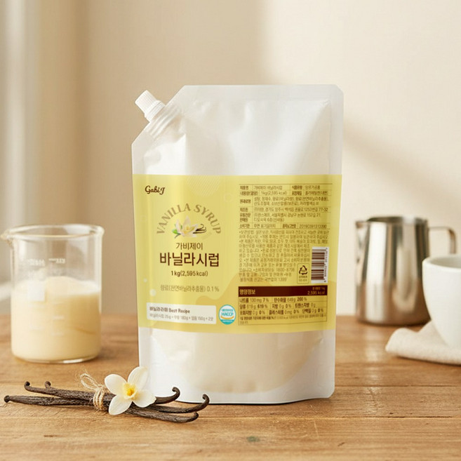 가비제이 바닐라 시럽 대용량 커피시럽 카페/업소용 바닐라라떼 홈카페, 1개, 1kg