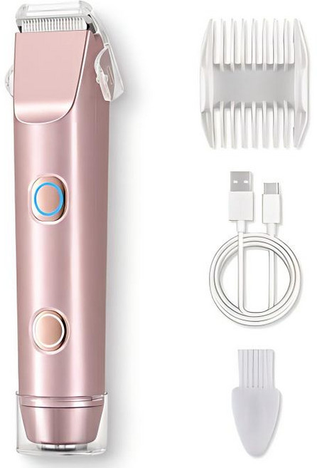 마술사 충전식 여성 비키니라인 면도기 브라질리언 제모기 Y존 더블헤드 제모기, 핑크, JS0249