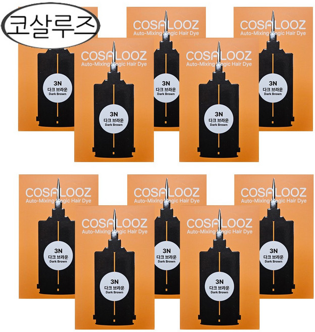 코살루즈 3분 뿌리새치 염색제 10BOX, 색상:다크브라운, 10개