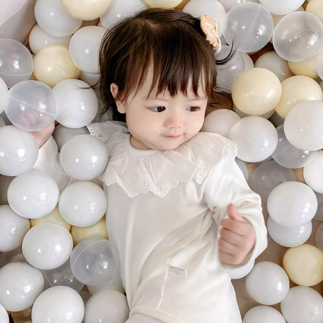 노르딕마을 아기 볼풀공 7.5cm 100P 국내 직접생산 KC인증, 혼합(베이지+화이트+투명), 100개