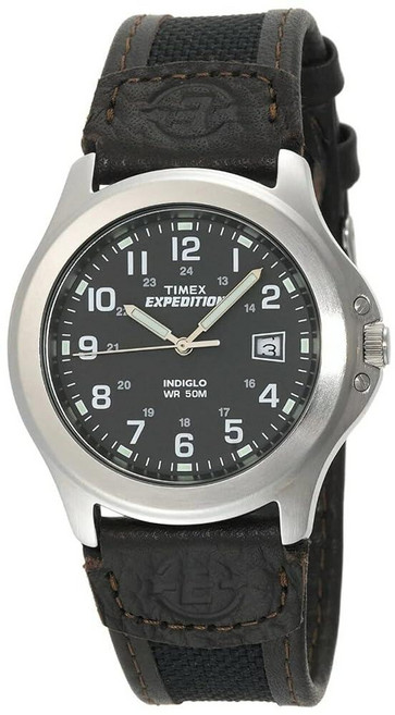 Timex 남성용 익스페디션 메탈 필드 시계 브라운/올리브, Black/Gray/Silver-Tone