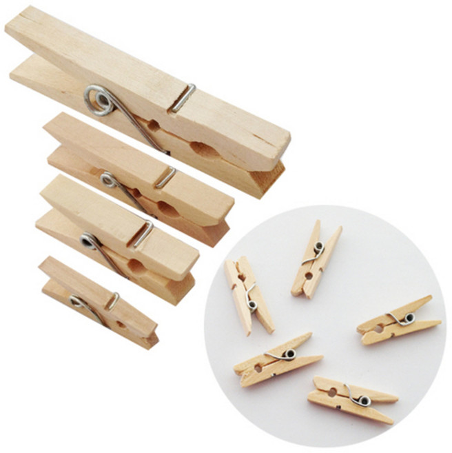 유니아트 5000 나무집게 (칼라), 특대, 1개