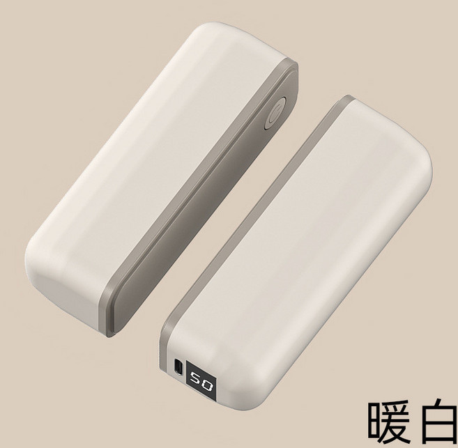 磁吸分體式迷你數顯USB充電暖手寶, 暖白色A33,A33