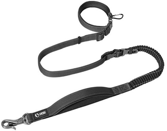 누즈펫 중형견 대형견 핸즈프리 리드줄, 블랙, 1개