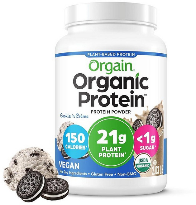 올게인 오가닉 식물성 프로틴 파우더 920g 크리미 초콜릿 퍼지_160500, 2.03 Pound (Pack of 1), 1개