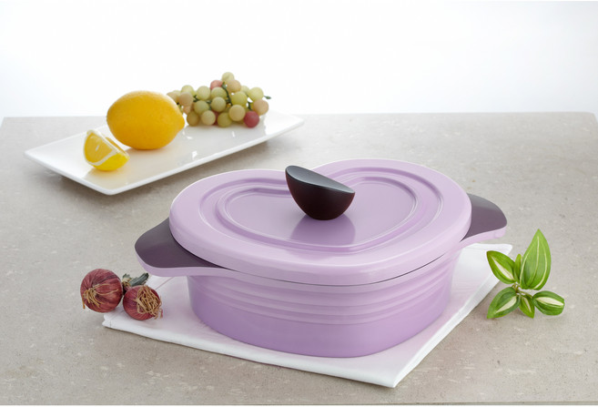 퀸아트 굿보이 하트 냄비, 1개, 퍼플, 23cm