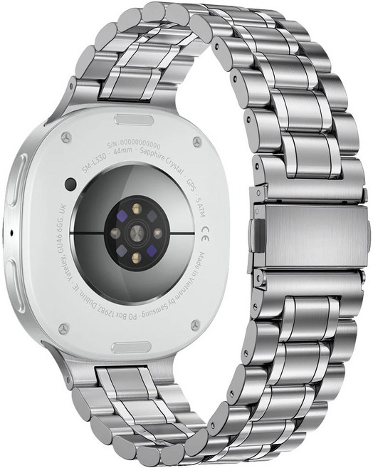 더조은셀러 듀얼 라인 메탈 스트랩 갤럭시워치8 클래식 46mm 44mm 40mm 호환, 실버