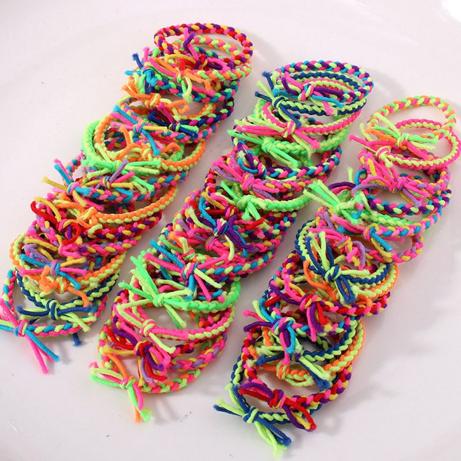 [50개세트] 대용량 트위스트 꼬임 고무줄 짱짱한 헤어끈