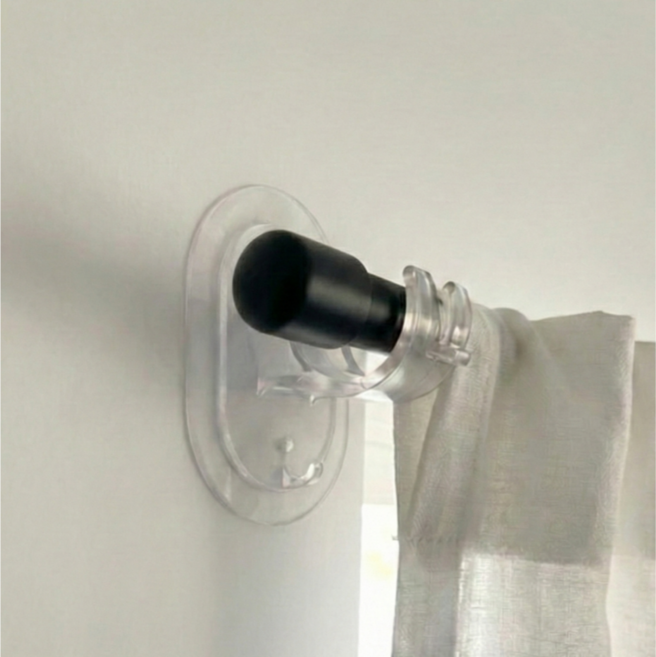 코지코 무타공 접착식 커튼봉 브라켓, 2P, 투명