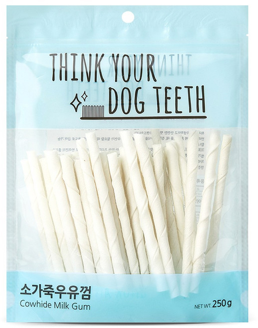띵크유어도그티 강아지 우유껌 스틱형 44P, 소가죽, 250g, 1개