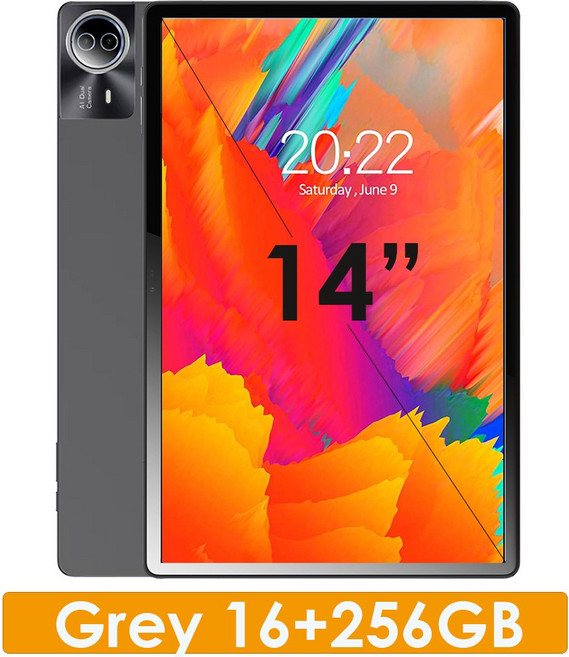 글로벌 버전 14인치 태블릿 PC 1920x1200 IPS 대화면 16512GB 14 안드로이드 4G LTE 5G 와이파이 게임 학습용 패드 12000mAh, [02] Add Case N Pen, [17] Grey 16GB 256GB