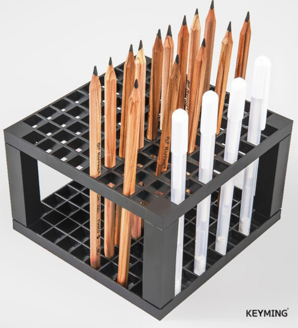 키밍 96칸 미술 펜 붓꽂이 홀더 미술도구 정리 건조대, 1개, 블랙