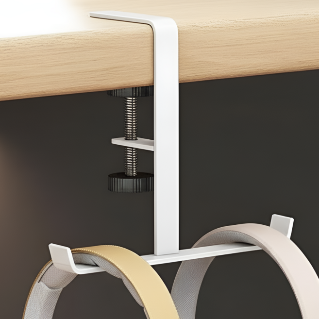 세요나 양쪽 거치 깔끔 정리 책상 가방 걸이, 화이트, 1개