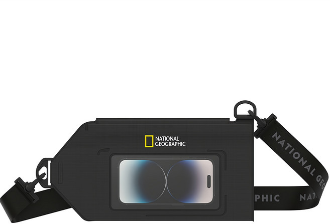 스킨플레이어 내셔널지오그래픽 모바일 방수 슬림 크로스백, 블랙, 1개