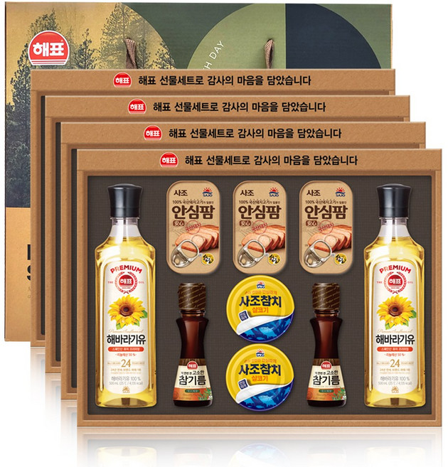 해표 안심특선 ON호 선물세트 4세트 1박스, 4개