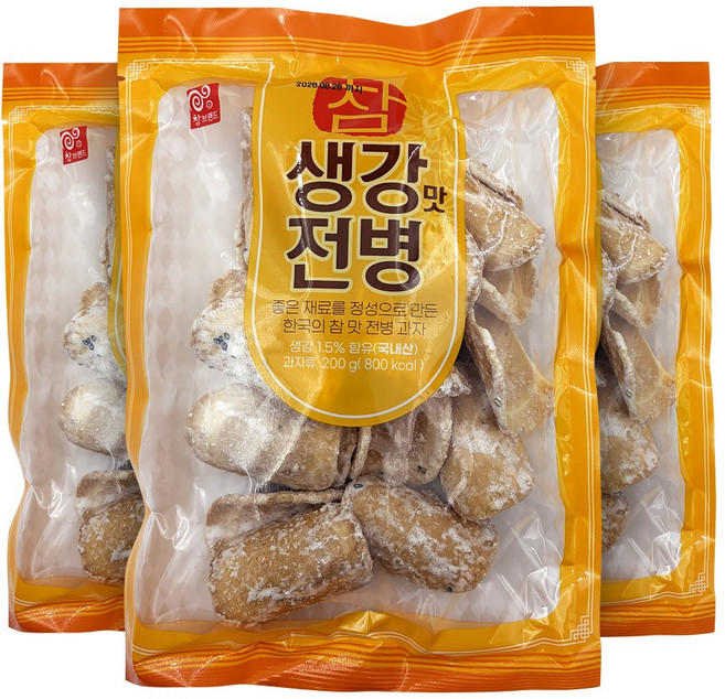 랑이랑 랑이랑 참생강맛전병 생강맛 옛날전병 전병, 3개, 200g