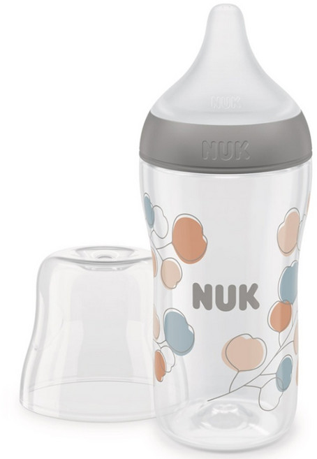 NUK Perfect Match 奶瓶 + M號奶嘴組, 棉花, 260ml, 1套