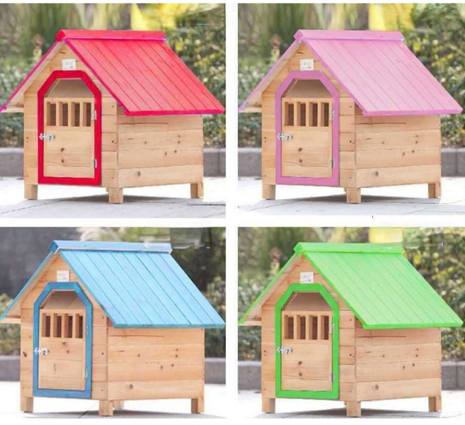 원목 강아지 야외집 숨숨집 야외견사 공터 해먹 동굴집 하우스 다색유문무창소형 애견 세트, 홍무문무측창, S호 내부35*42cm