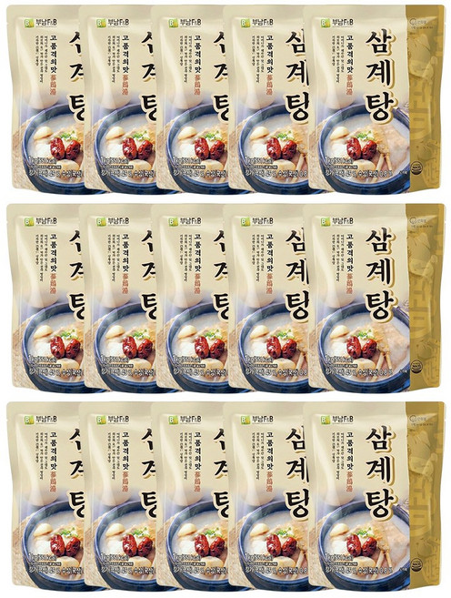 부남 삼계탕 1kg 레토르트 밀키트 대용량 업소 식당용 삼계탕, 15개