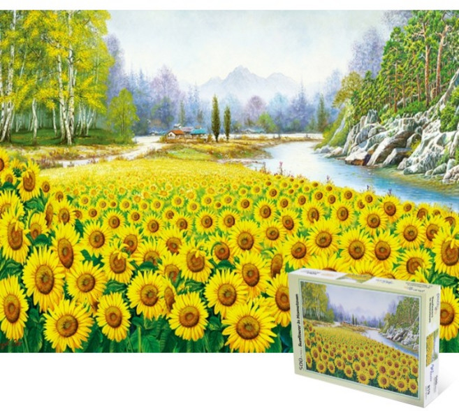 퍼즐피플 고향의 해바라기 직소퍼즐, 고향의 해바라기 500피스, 500피스, 퍼즐유액 포함, 1개