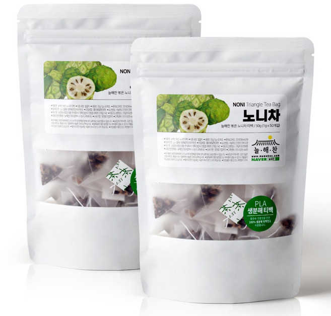 늘해찬 볶은 노니차 티백 노니티백 대용량, 1g, 2개, 50개입
