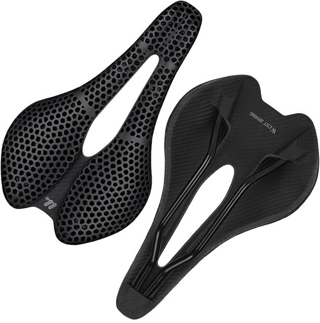 시그니처베이지 자전거 카본 탄소섬유 3D 프린트 안장 YPZ248, 1개, 블랙