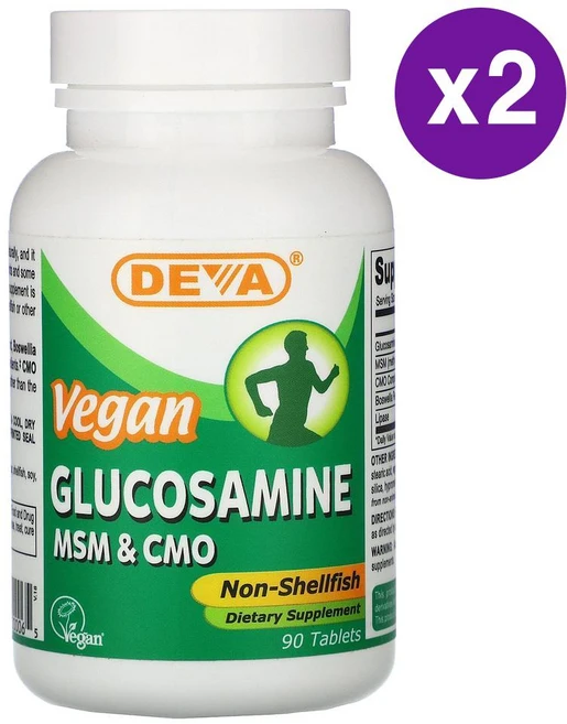 데바 비건 글루코사민 MSM & CMO Deva Vegan Glucosamine MSM & CMO, 2개, 90정 - 쿠팡