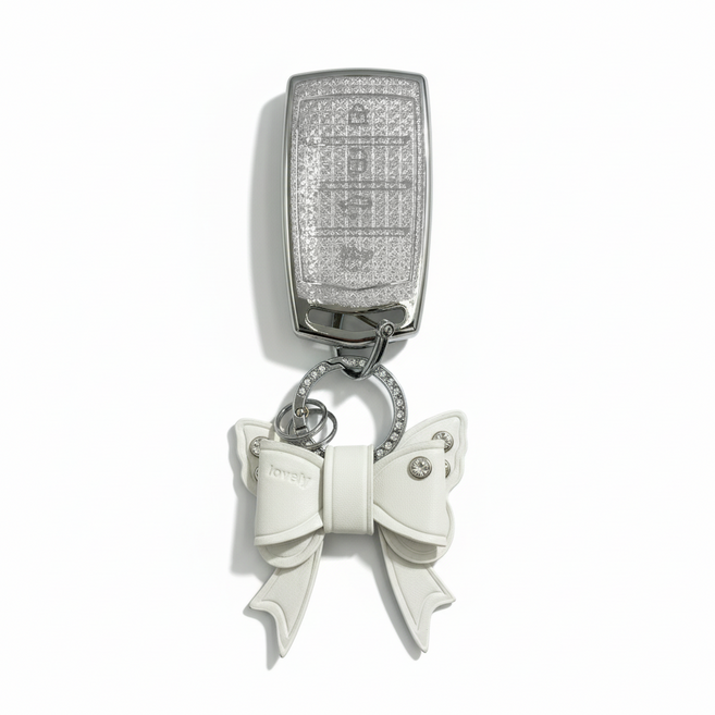 어니트 제네시스 호환 크리스탈 차키케이스 자동차 키링 키홀더, G-1(4버튼), 화이트
