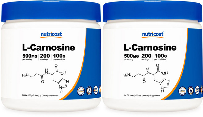 뉴트리코스트 L-카르노신 파우더 500mg 200회분 100g 2개