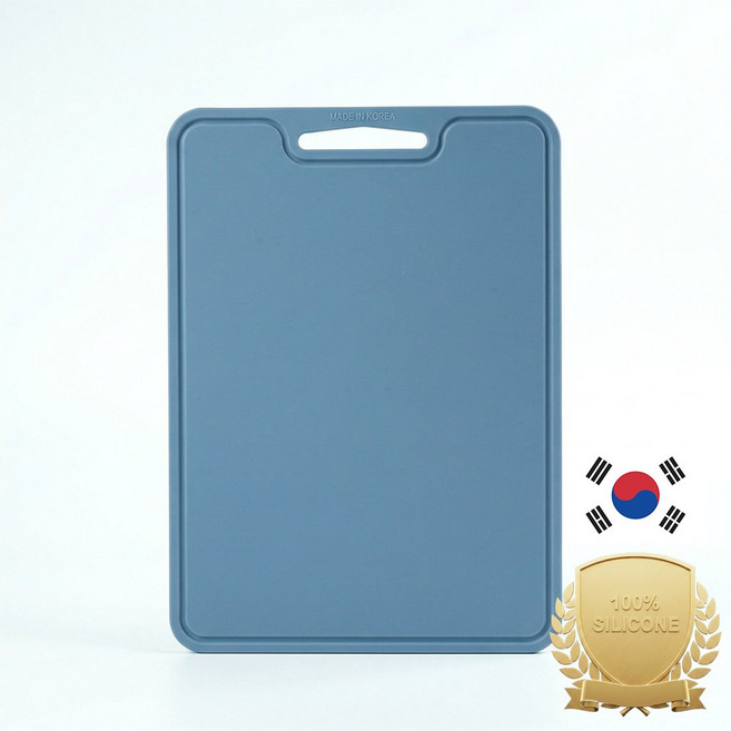 아티즌 쿡 국산 실리콘 도마 컷팅보드 향균 미끄럼 방지 칼자국 논슬립, 1개, 블루