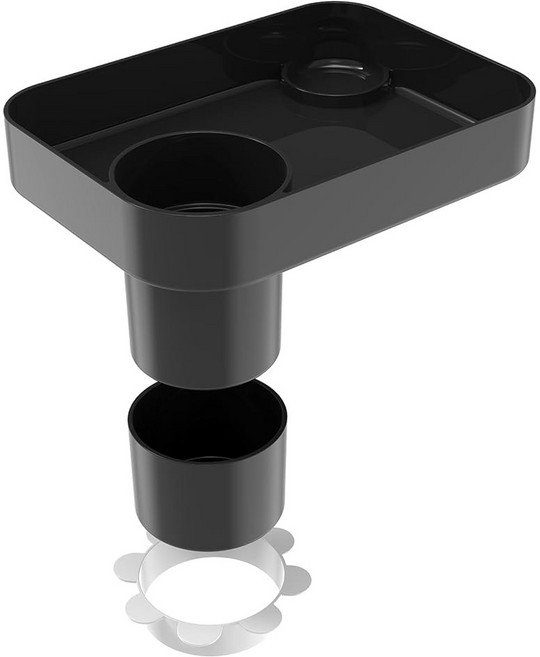 여행용 카시트 트레이 식용 테이블 그라코 이븐플로 치코용 컵 홀더 스낵 회전식 탈착식 가족 여행 필수품(그레이), Bla